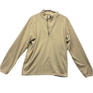 Drifire FR Pullover Men's S Flame Resistant 1/4 Zip Mock Neck Fleece Lined Beige